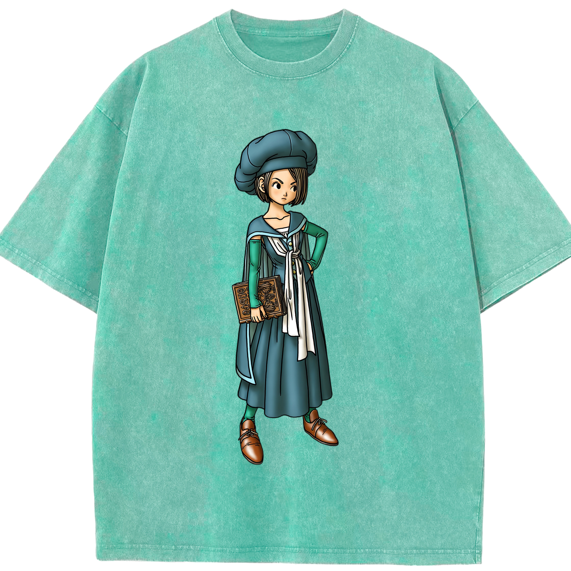 （画像用） ドラゴンクエスト Doragon Kuesuto Dragon Quest 綿100% ヴィンテージ風 半袖Tシャツ（フロントプリント）